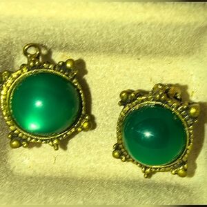 Vintage-Inspired Green Gemstone Earrings